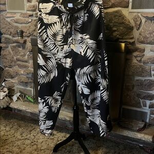 SHEIN Black and White Wide Leg Pants